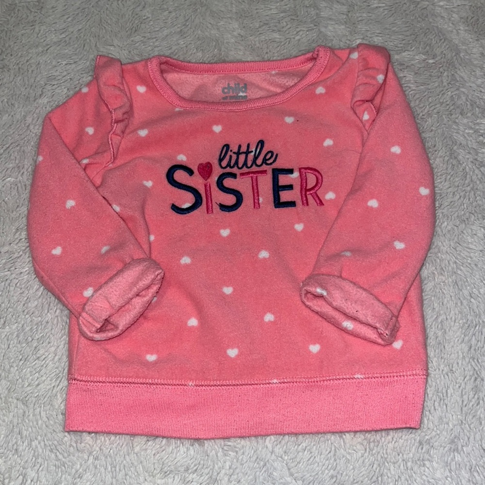 carters fleece little sister sweater 6-9 months